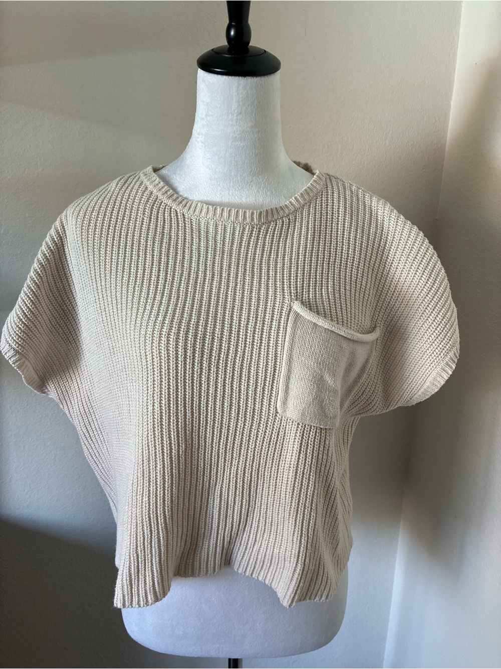 Sincerely Jules Ivory Knit Short-Sleeve Sweater